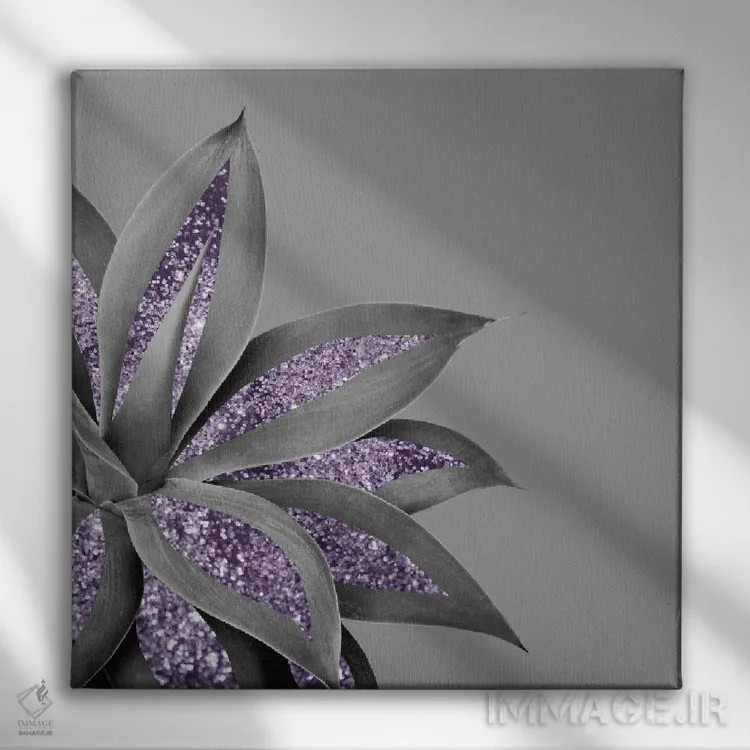 تابلو آگاو درخشان پرزرقوبرق IV اثر هنر آنیتا و بلا - نمای روبهرو روی دیوار