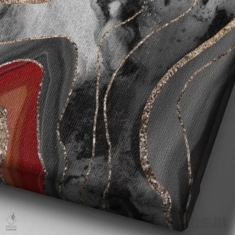 تابلو عقیق مرمر مایع پرزرقوبرق XIII اثر هنر آنیتا و بلا - نمای نزدیک بافت بوم