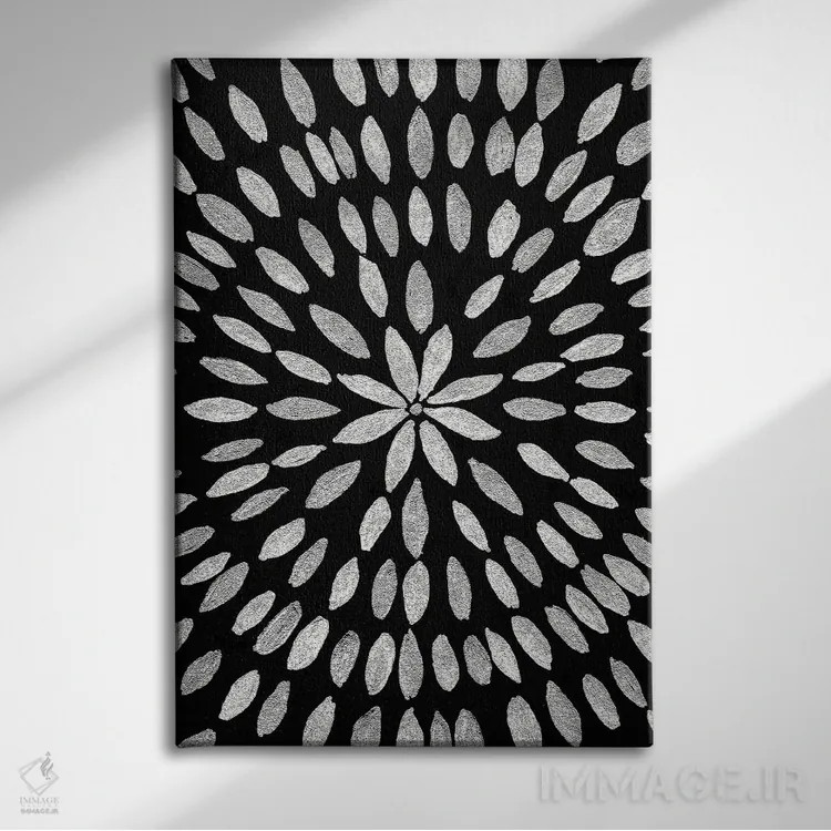 تابلو گل ماندالا X اثر هنر آنیتا و بلا - نمای روبهرو روی دیوار