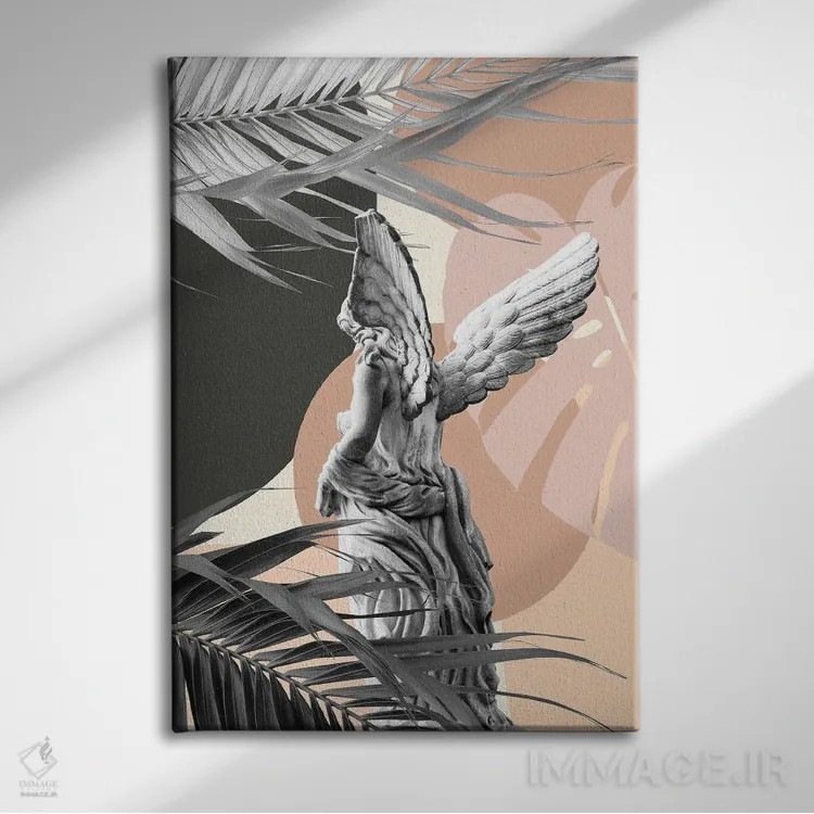 تابلو فرشته مرمری انتزاعی با ظرافت I اثر هنر آنیتا و بلا - نمای روبهرو روی دیوار