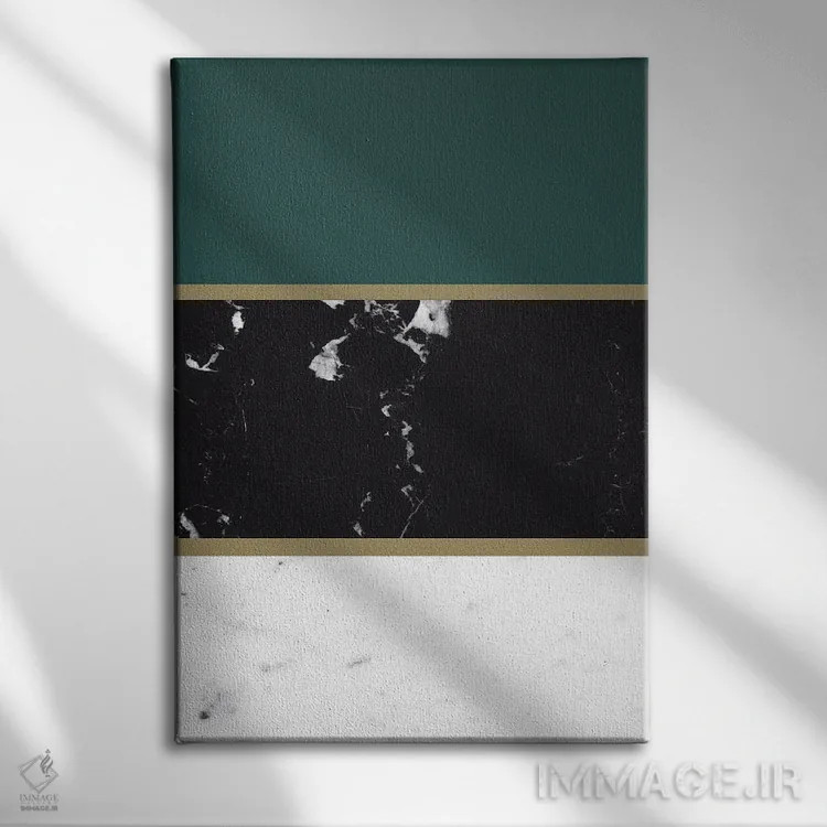 تابلو راهراه ترکیبی مرمر IV اثر هنر آنیتا و بلا - نمای روبهرو روی دیوار