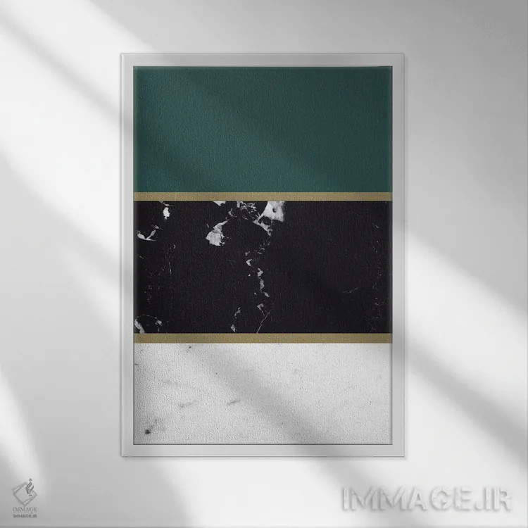 تابلو راهراه ترکیبی مرمر IV اثر هنر آنیتا و بلا - نمای قابدار سفید