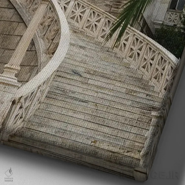 تابلو پلههای مرمر آتن I اثر هنر آنیتا و بلا - نمای نزدیک بافت بوم