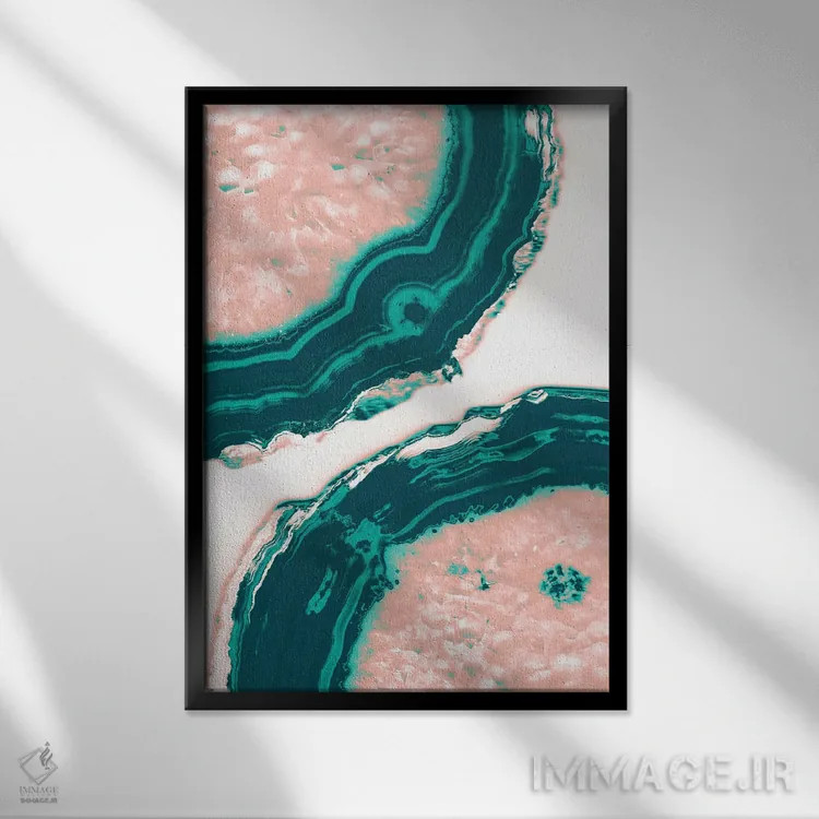 تابلو عقیق طالبی با حس تابستانی I اثر هنر آنیتا و بلا - نمای قابدار مشکی