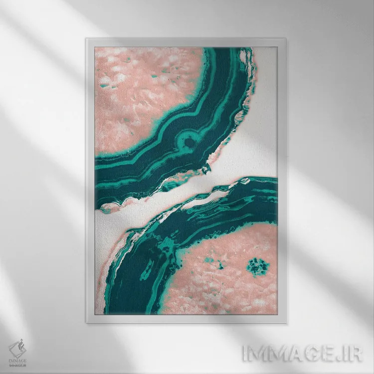 تابلو عقیق طالبی با حس تابستانی I اثر هنر آنیتا و بلا - نمای قابدار سفید