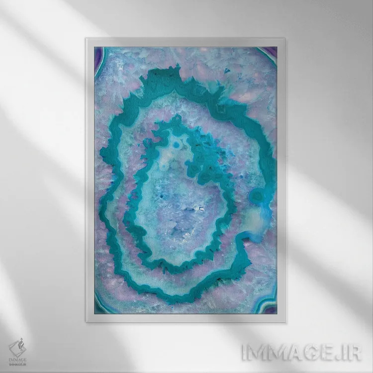 تابلو عقیق شاهزاده پری دریایی I اثر هنر آنیتا و بلا - نمای قابدار سفید