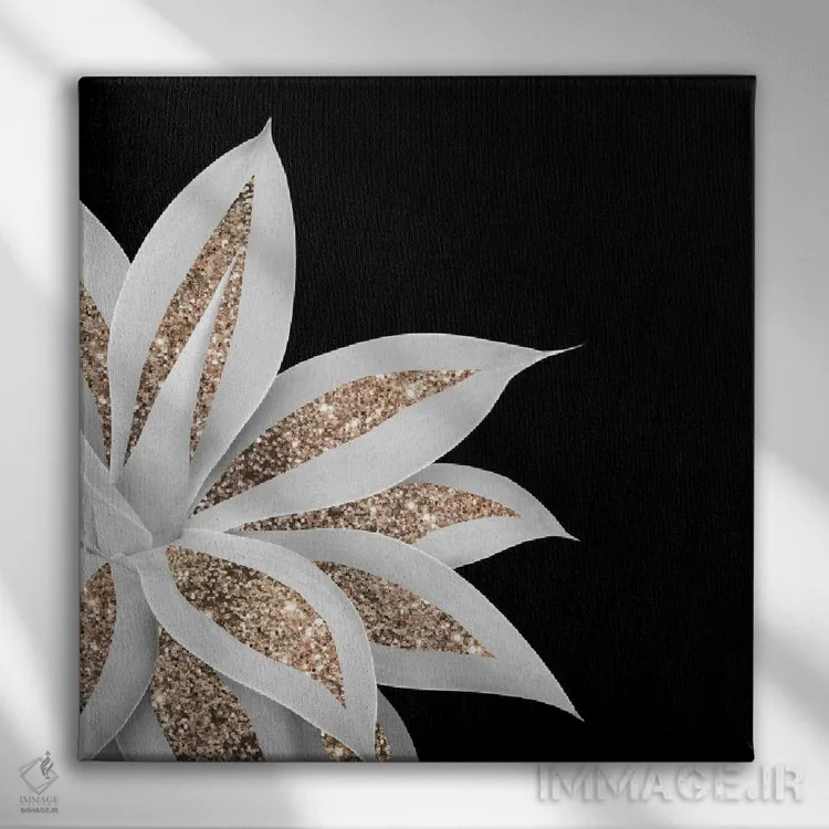 تابلو آگاو با ظرافت و درخشش پرزرقوبرق VI اثر هنر آنیتا و بلا - نمای روبهرو روی دیوار