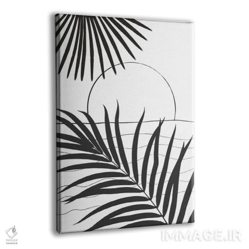 تابلو خطوط انتزاعی غروب اقیانوس مینیمال I اثر هنر آنیتا و بلا - نمای پرسپکتیو محصول