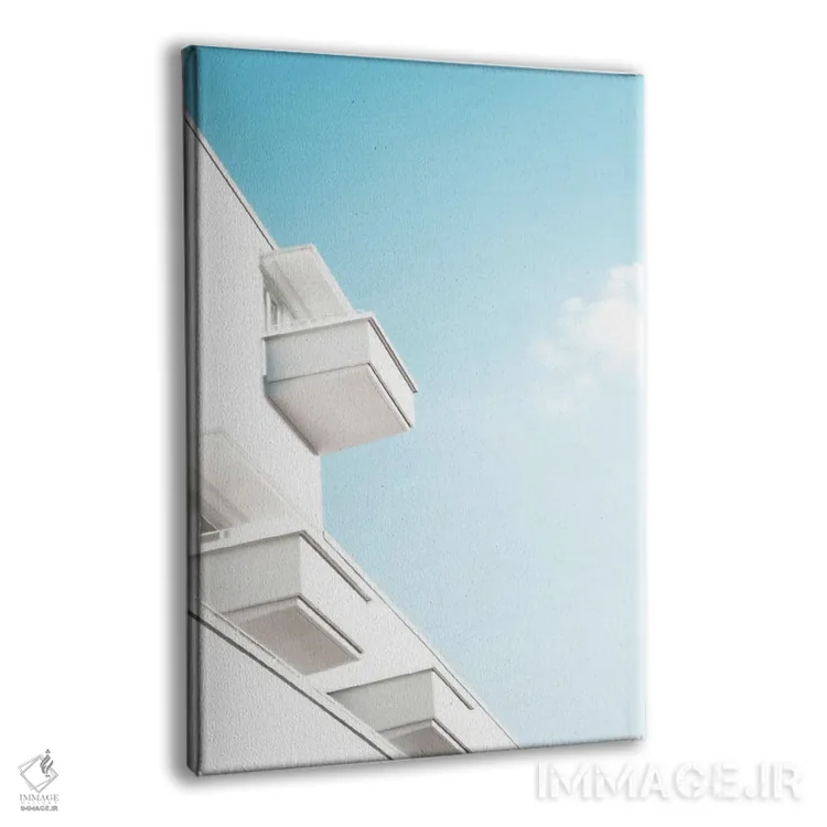 تابلو رویای بالکن سفید مینیمال I اثر هنر آنیتا و بلا - نمای پرسپکتیو محصول