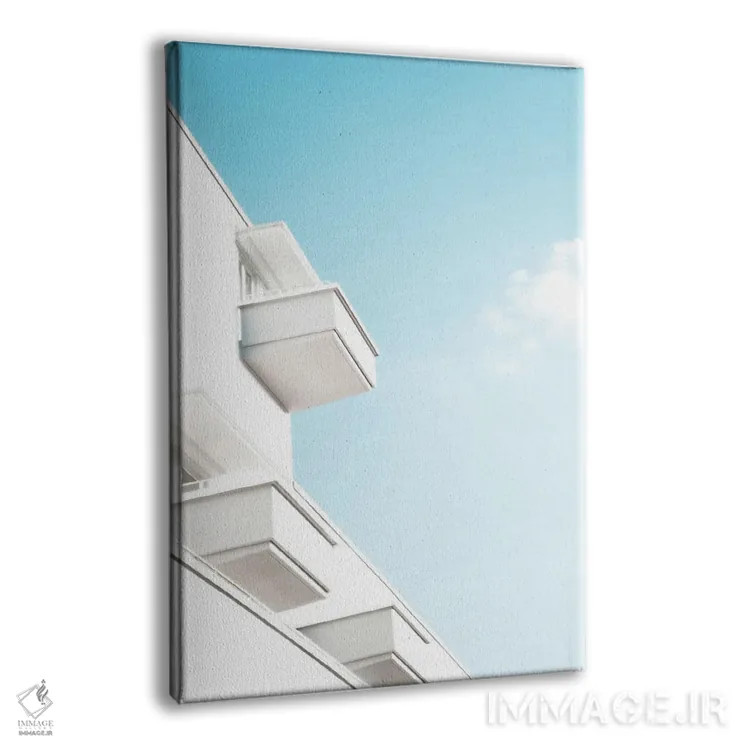 تابلو رویای بالکن سفید مینیمال I اثر هنر آنیتا و بلا - نمای پرسپکتیو محصول