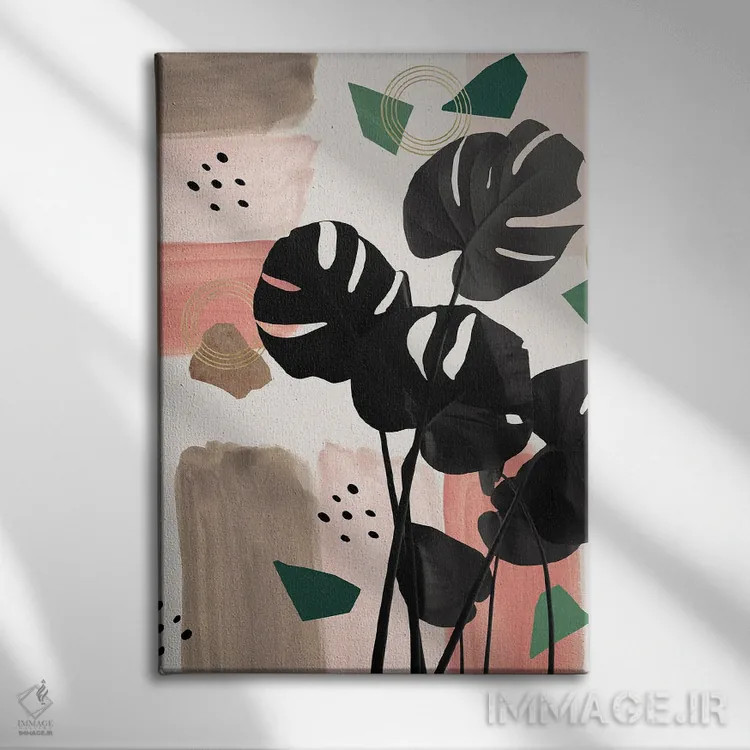 تابلو مانسترا پرزرقوبرق تابستانی II اثر هنر آنیتا و بلا - نمای روبهرو روی دیوار