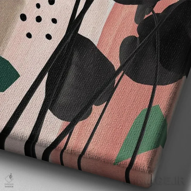 تابلو مانسترا پرزرقوبرق تابستانی II اثر هنر آنیتا و بلا - نمای نزدیک بافت بوم