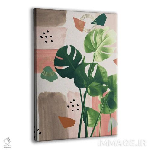 تابلو مانسترا پرزرقوبرق تابستانی I اثر هنر آنیتا و بلا - نمای پرسپکتیو محصول