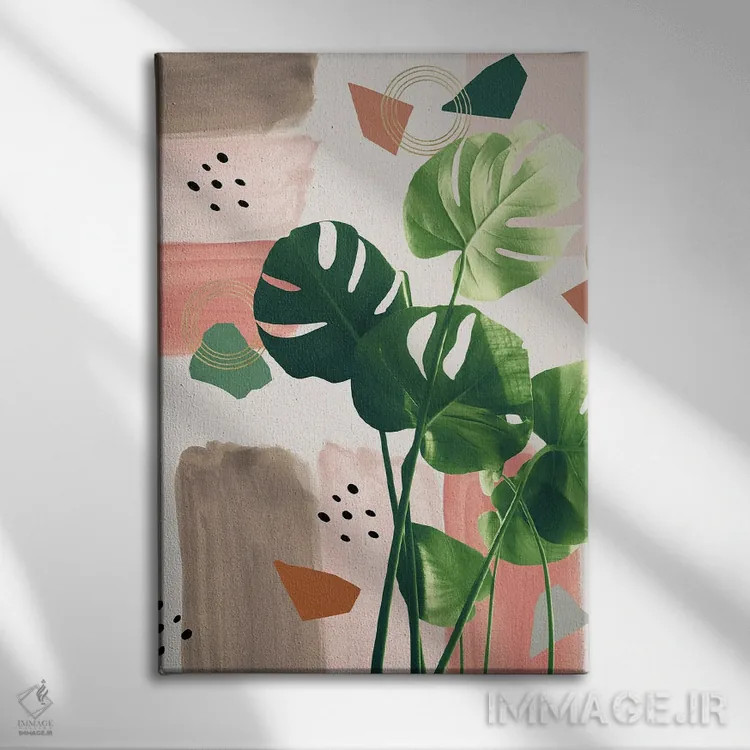 تابلو مانسترا پرزرقوبرق تابستانی I اثر هنر آنیتا و بلا - نمای روبهرو روی دیوار