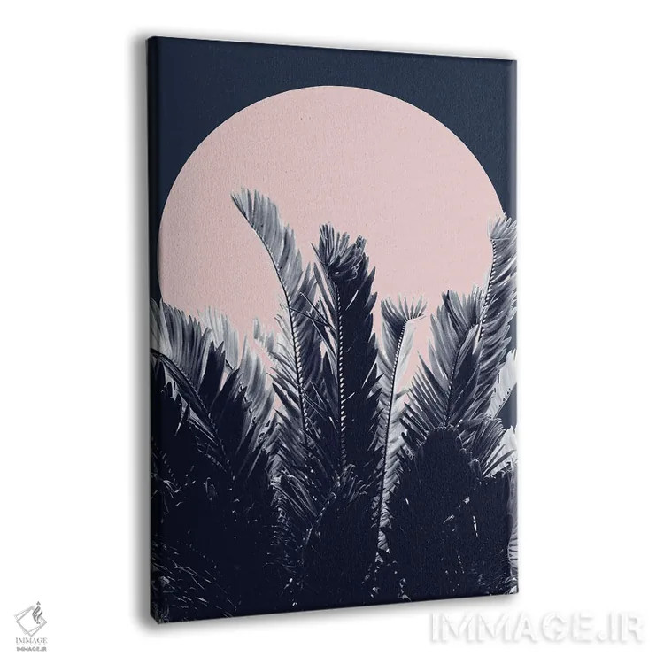 تابلو شب جنگل با حس سرمهای و صورتی I اثر هنر آنیتا و بلا - نمای پرسپکتیو محصول