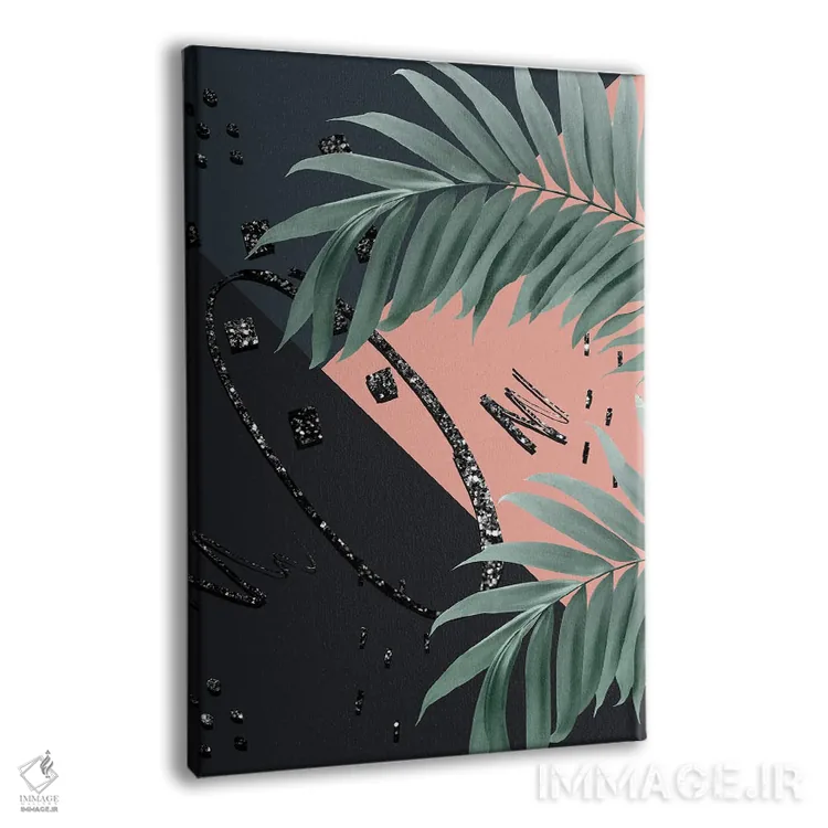 تابلو نخلهای شبانه با حس کالیفرنیا و درخشش پرزرقوبرق انتزاعی III اثر هنر آنیتا و بلا - نمای پرسپکتیو محصول