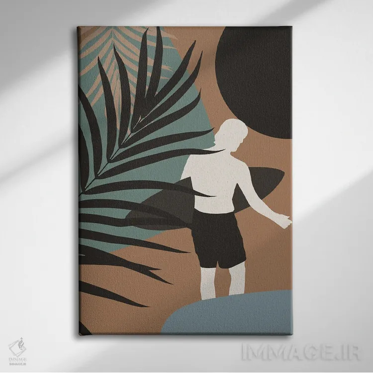 تابلو موجسوار ظهر مینیمال انتزاعی III اثر هنر آنیتا و بلا - نمای روبهرو روی دیوار