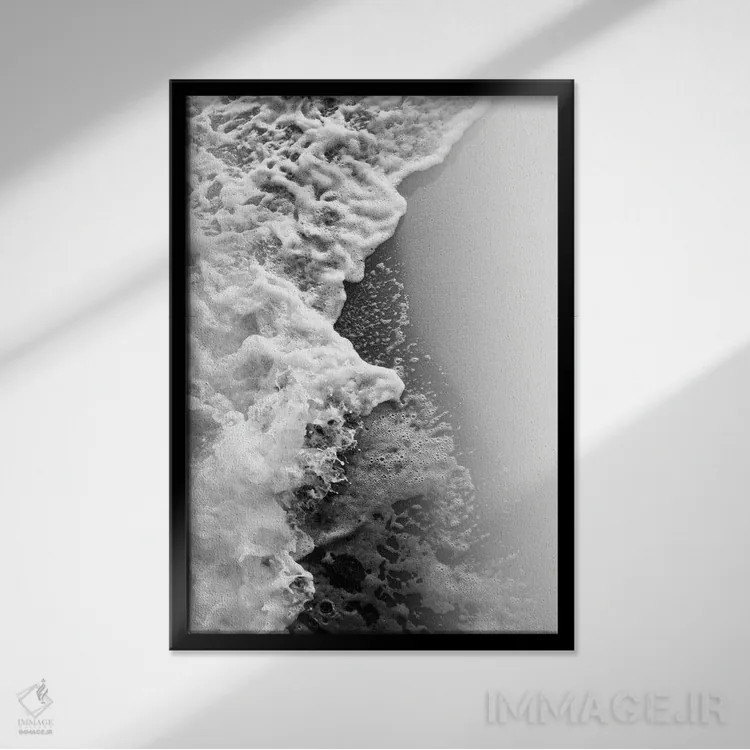 تابلو زیبایی اقیانوس V اثر هنر آنیتا و بلا - نمای قابدار مشکی