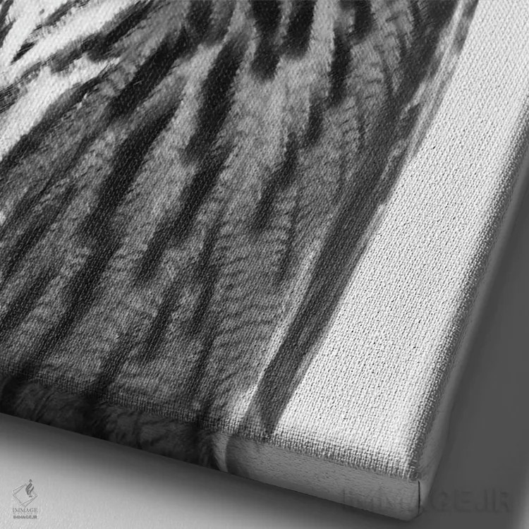 تابلو جغد روی سفید I اثر هنر آنیتا و بلا - نمای نزدیک بافت بوم