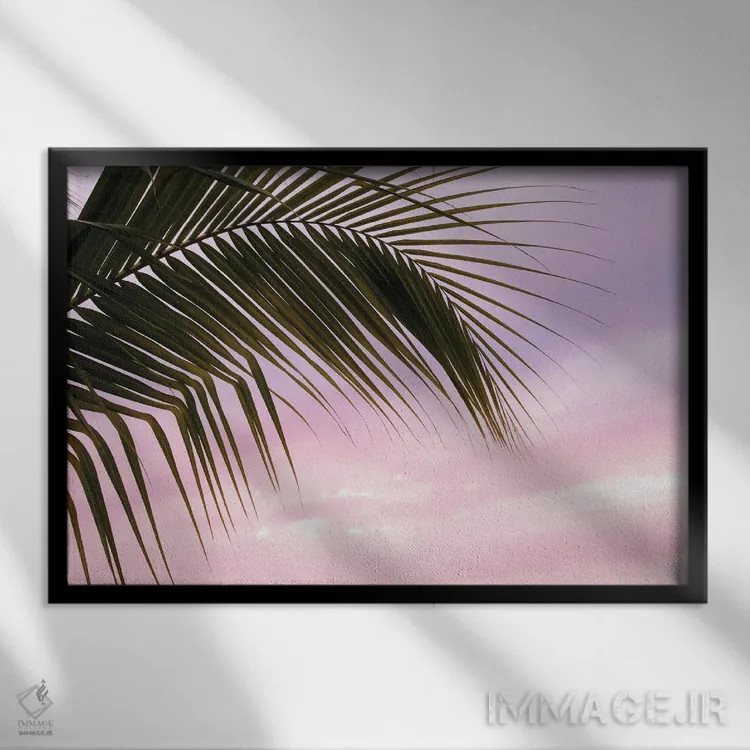 تابلو رویای برگ نخل I اثر هنر آنیتا و بلا - نمای قابدار مشکی