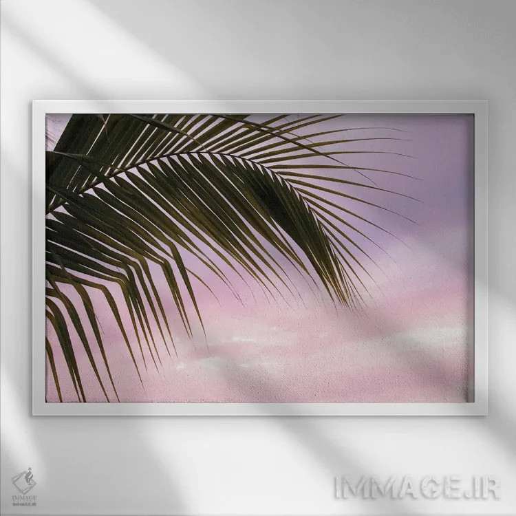 تابلو رویای برگ نخل I اثر هنر آنیتا و بلا - نمای قابدار سفید