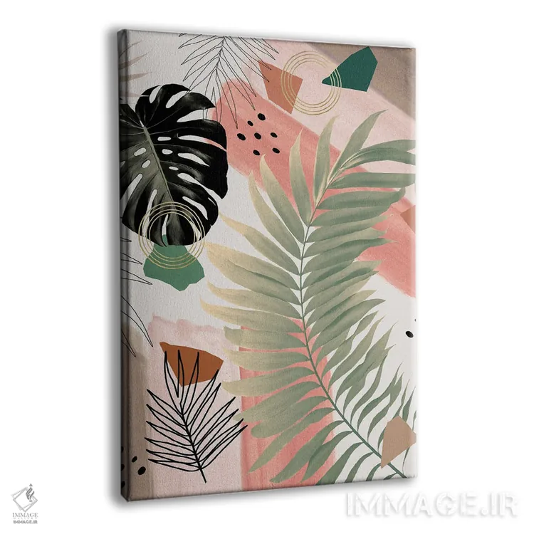 تابلو برگ نخل پرزرقوبرق تابستانی I اثر هنر آنیتا و بلا - نمای پرسپکتیو محصول