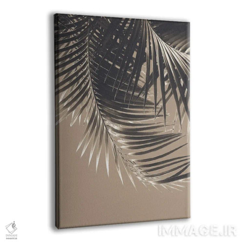 تابلو برگ نخل با حس رنگ قهوهای سوخته II اثر هنر آنیتا و بلا - نمای پرسپکتیو محصول