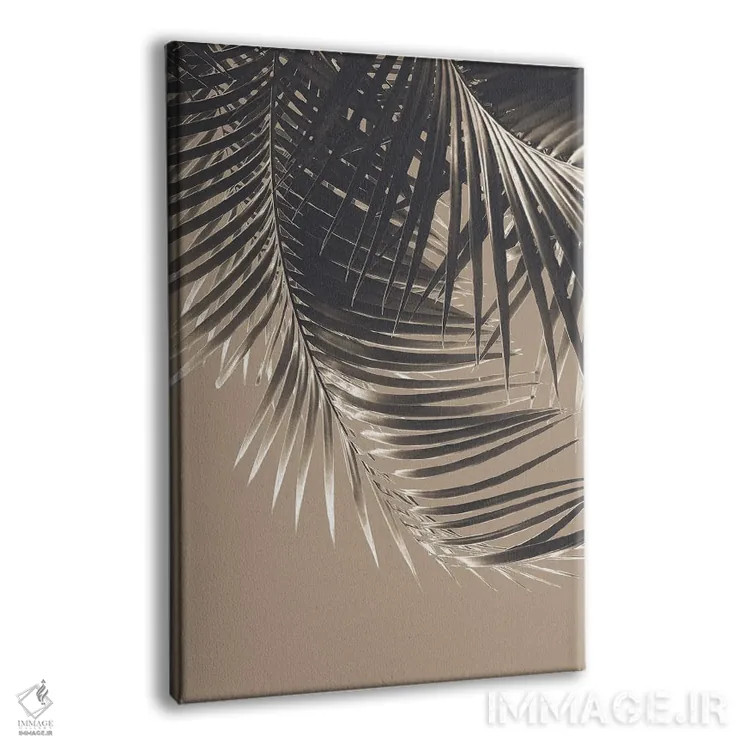 تابلو برگ نخل با حس رنگ قهوهای سوخته II اثر هنر آنیتا و بلا - نمای پرسپکتیو محصول