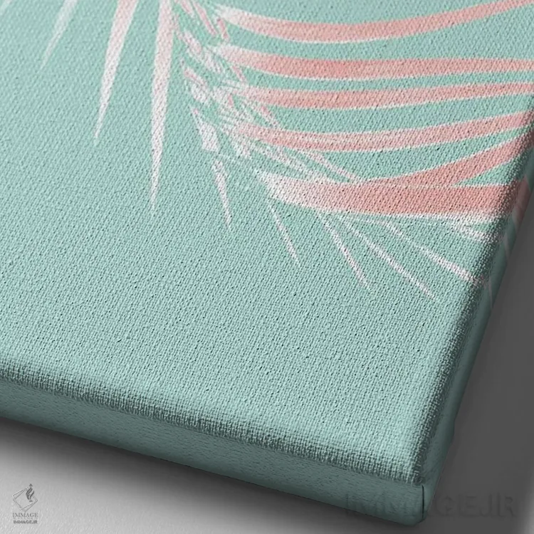 تابلو برگ نخل با حس تابستانی IX اثر هنر آنیتا و بلا - نمای نزدیک بافت بوم