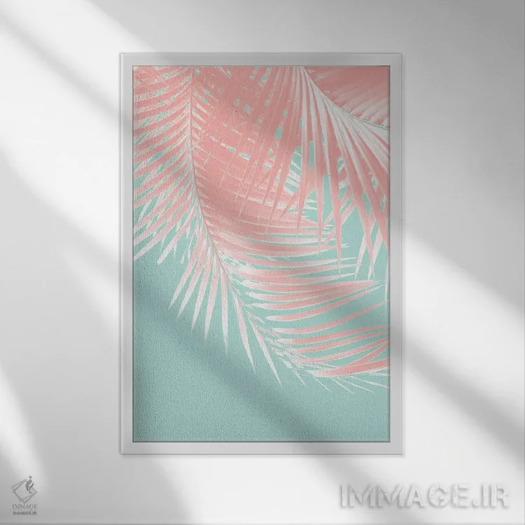 تابلو برگ نخل با حس تابستانی IX اثر هنر آنیتا و بلا - نمای قابدار سفید