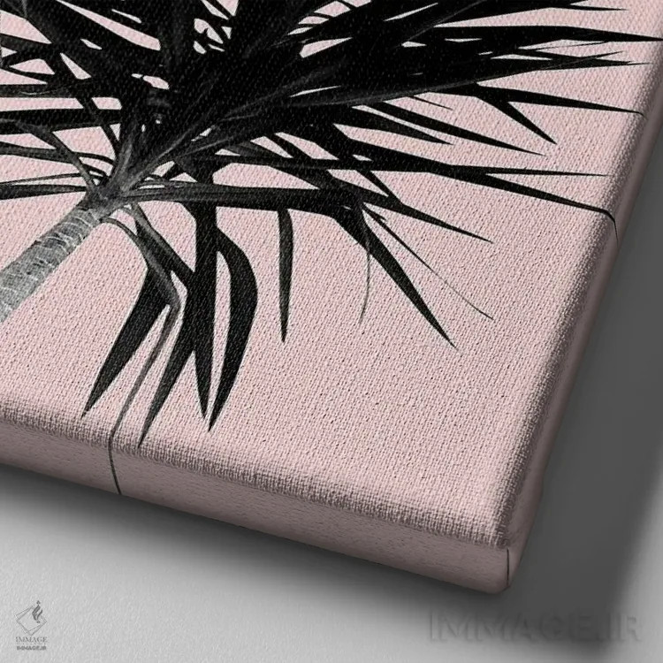 تابلو نخلهای کالیفرنیا با حس تابستانی III اثر هنر آنیتا و بلا - نمای نزدیک بافت بوم