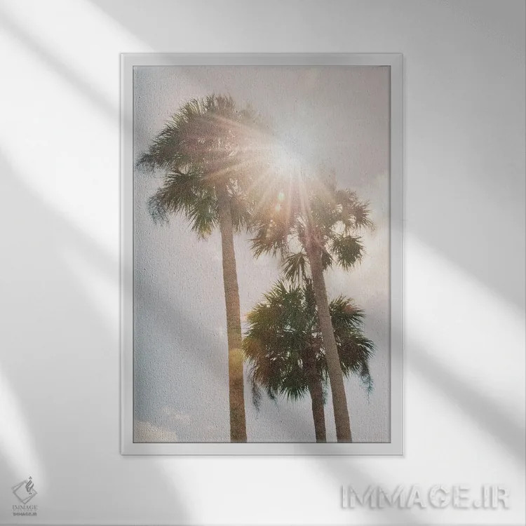 تابلو حس نخلها I اثر هنر آنیتا و بلا - نمای قابدار سفید