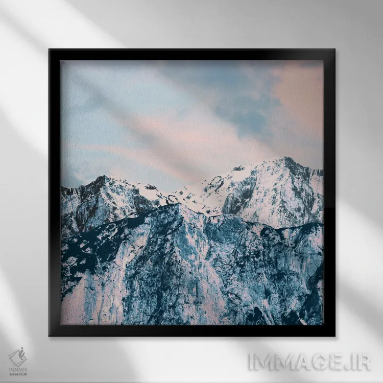 تابلو رویای کوهستان پاستلی I اثر هنر آنیتا و بلا - نمای قابدار مشکی