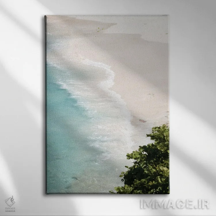تابلو آرامش اقیانوس پاستلی II اثر هنر آنیتا و بلا - نمای روبهرو روی دیوار