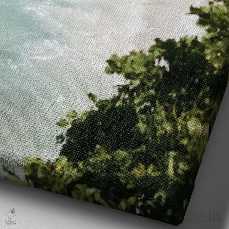 تابلو آرامش اقیانوس پاستلی II اثر هنر آنیتا و بلا - نمای نزدیک بافت بوم