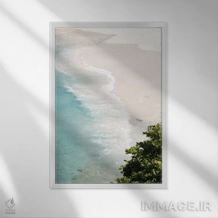 تابلو آرامش اقیانوس پاستلی II اثر هنر آنیتا و بلا - نمای قابدار سفید