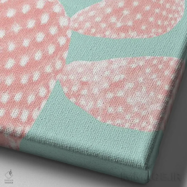 تابلو کاکتوس زردآلویی روی زمینه نعنایی؛ رویای تابستانی I اثر هنر آنیتا و بلا - نمای نزدیک بافت بوم