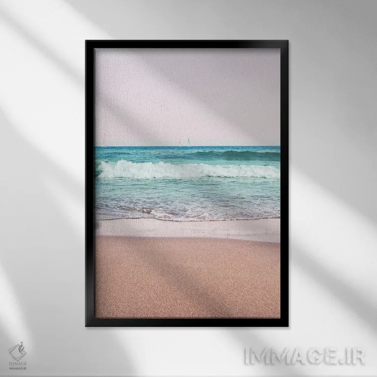تابلو رویای اقیانوس پاستلی I اثر هنر آنیتا و بلا - نمای قابدار مشکی