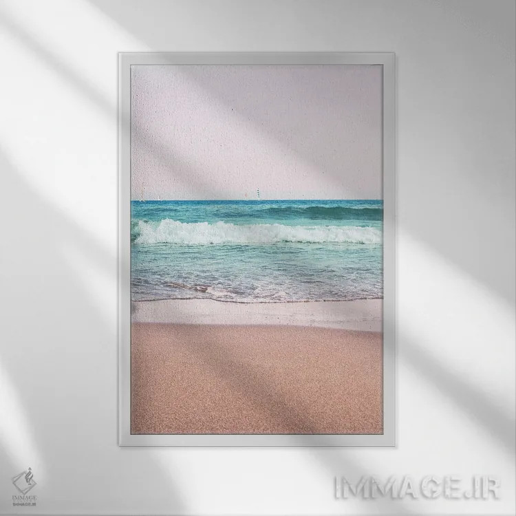 تابلو رویای اقیانوس پاستلی I اثر هنر آنیتا و بلا - نمای قابدار سفید
