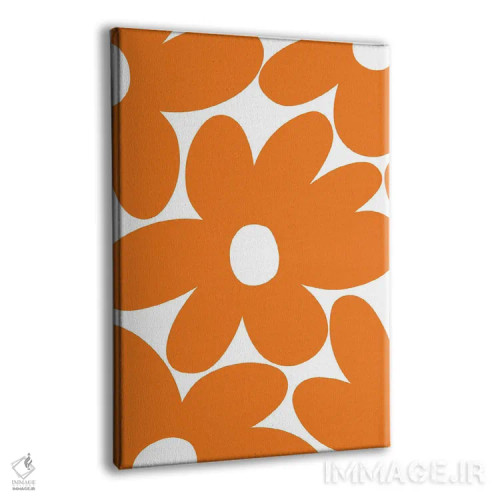 تابلو گلهای مرواریدی رترو در نارنجی I اثر هنر آنیتا و بلا - نمای پرسپکتیو محصول