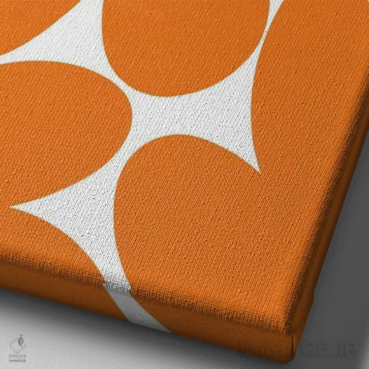 تابلو گلهای مرواریدی رترو در نارنجی I اثر هنر آنیتا و بلا - نمای نزدیک بافت بوم