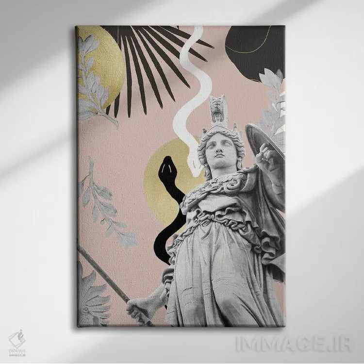 تابلو ظرافت مار آتنا II اثر هنر آنیتا و بلا - نمای روبهرو روی دیوار