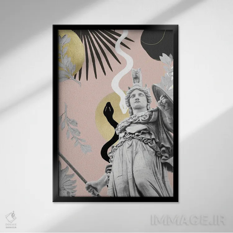 تابلو ظرافت مار آتنا II اثر هنر آنیتا و بلا - نمای قابدار مشکی