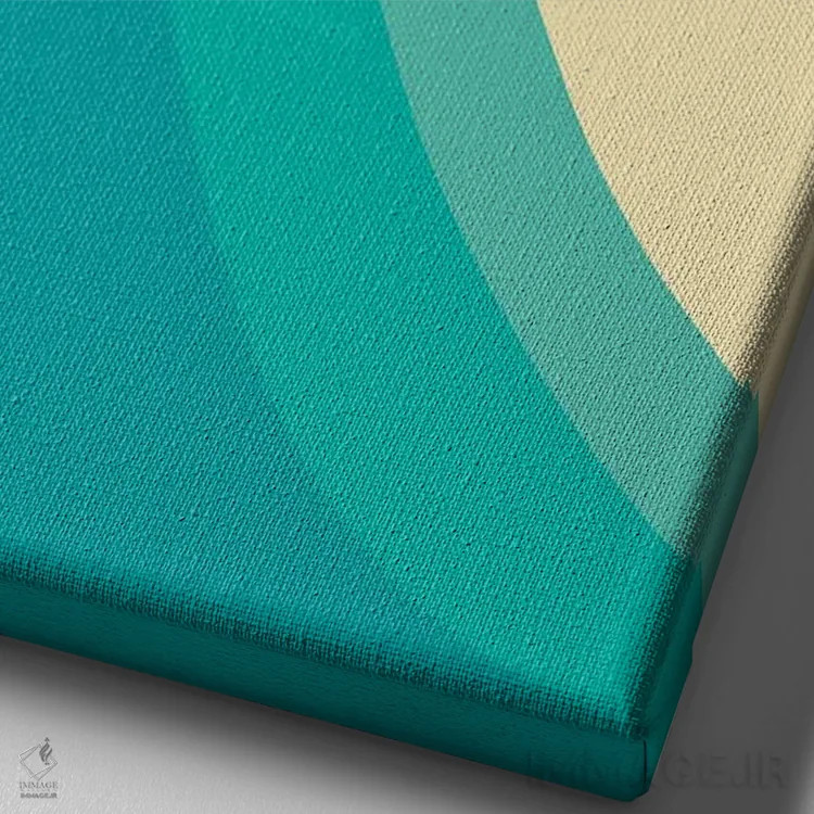 تابلو موج تابستانی رترو II اثر هنر آنیتا و بلا - نمای نزدیک بافت بوم