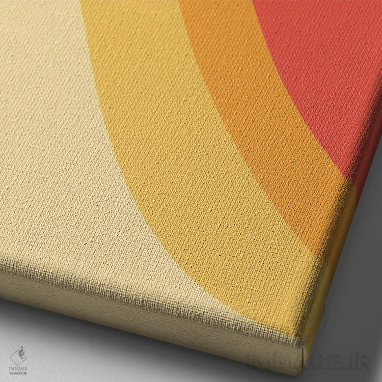 تابلو موج تابستانی رترو III اثر هنر آنیتا و بلا - نمای نزدیک بافت بوم