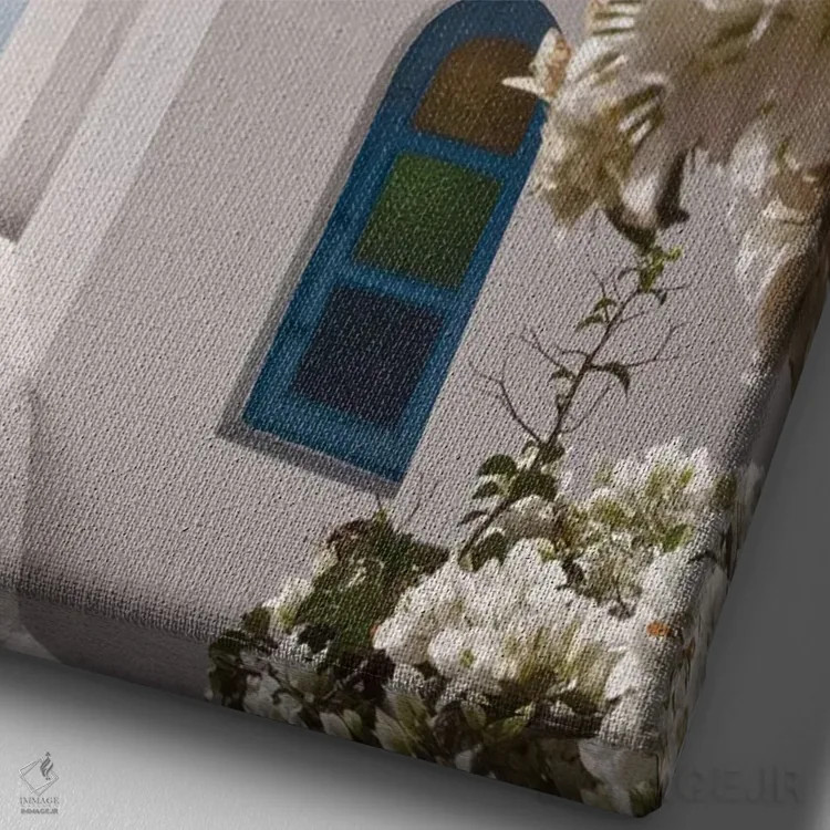 تابلو اویای سانتورینی III (محلهای در سانتورینی) اثر هنر آنیتا و بلا - نمای نزدیک بافت بوم