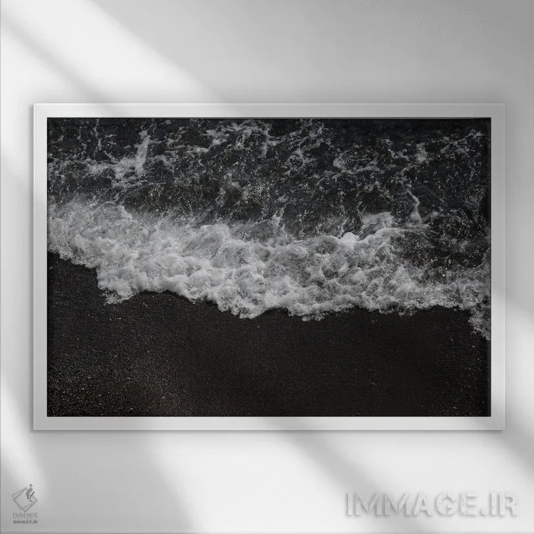 تابلو رویای امواج اقیانوس سانتورینی II اثر هنر آنیتا و بلا - نمای قابدار سفید