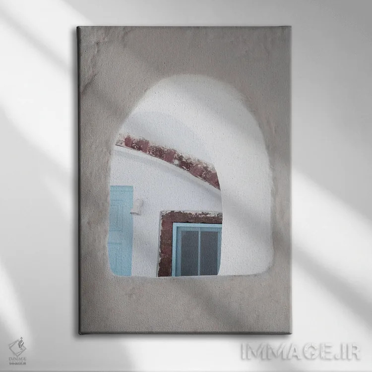 تابلو اویای سانتورینی VI (محلهای در سانتورینی) اثر هنر آنیتا و بلا - نمای روبهرو روی دیوار