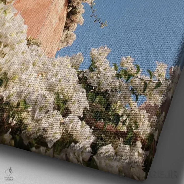 تابلو رویای زیبایی اویای سانتورینی II (محلهای در سانتورینی) اثر هنر آنیتا و بلا - نمای نزدیک بافت بوم