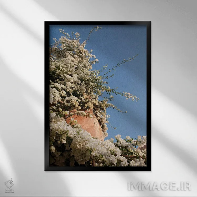 تابلو رویای زیبایی اویای سانتورینی II (محلهای در سانتورینی) اثر هنر آنیتا و بلا - نمای قابدار مشکی